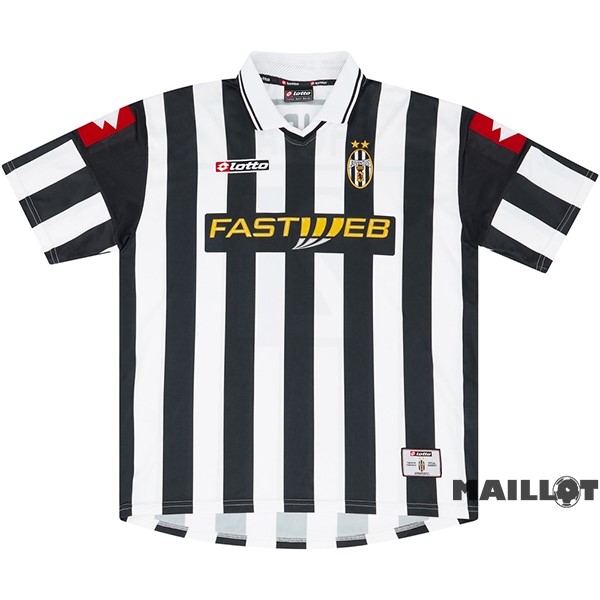 Foot Maillot Pas Cher Domicile Maillot Juventus Retro 2001 2002 Noir Blanc
