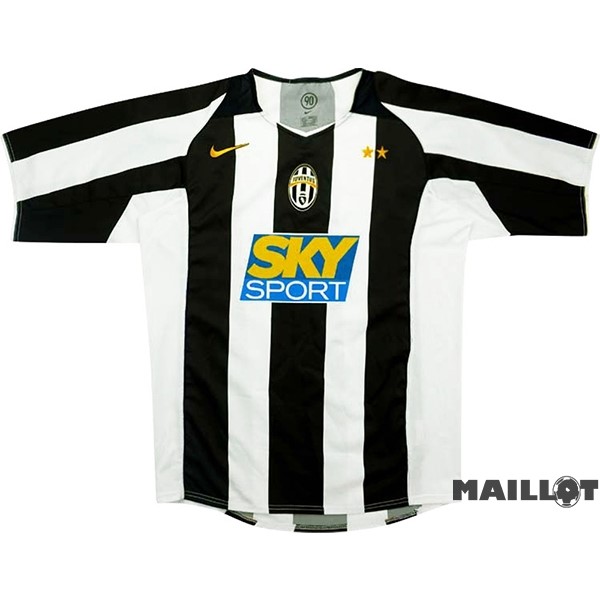 Foot Maillot Pas Cher Domicile Maillot Juventus Retro 2004 2005 Noir Blanc
