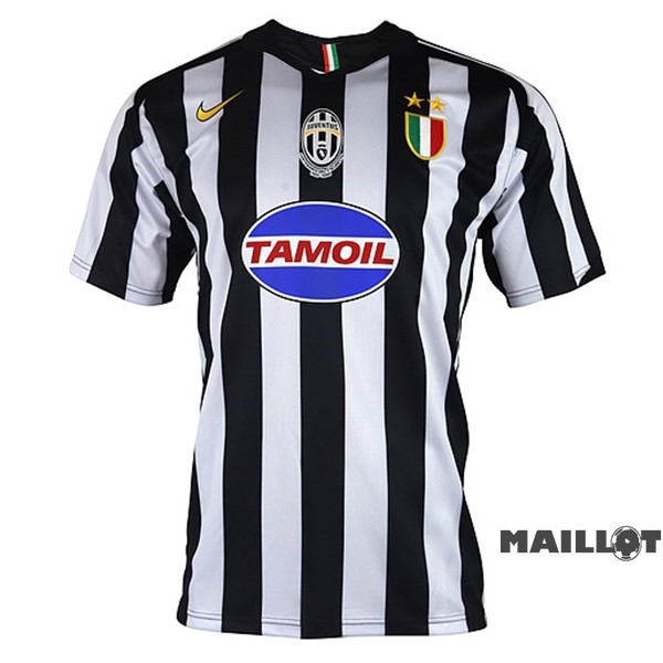 Foot Maillot Pas Cher Domicile Maillot Juventus Retro 2005 2006 Noir Blanc