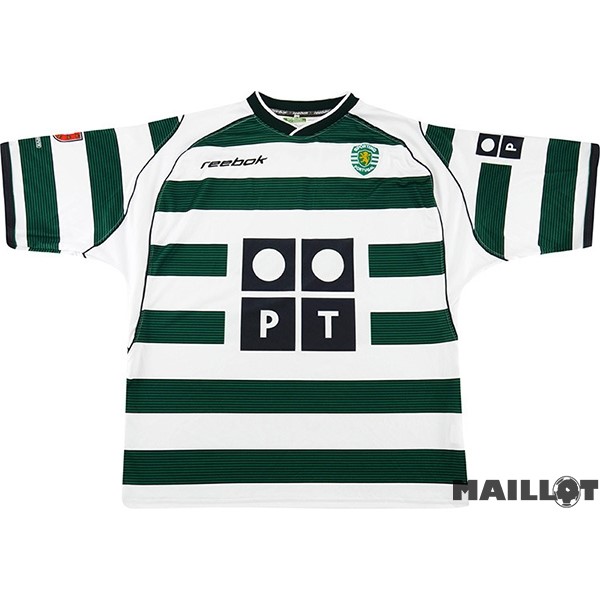 Foot Maillot Pas Cher Domicile Maillot Lisboa Retro 2002 2003 Vert
