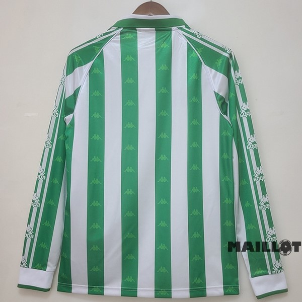 Foot Maillot Pas Cher Domicile Maillot Manches Longues Real Betis Retro 1995 1997 Vert