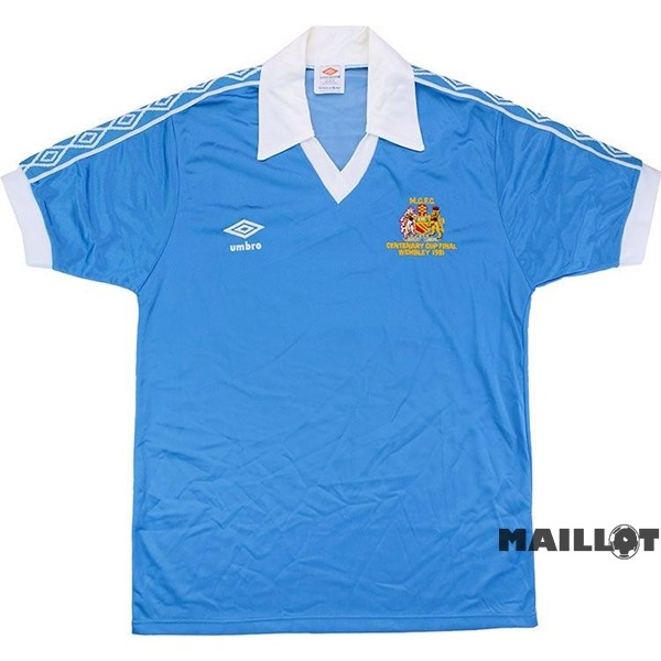 Foot Maillot Pas Cher Domicile Maillot Manchester City Retro 1981 Bleu