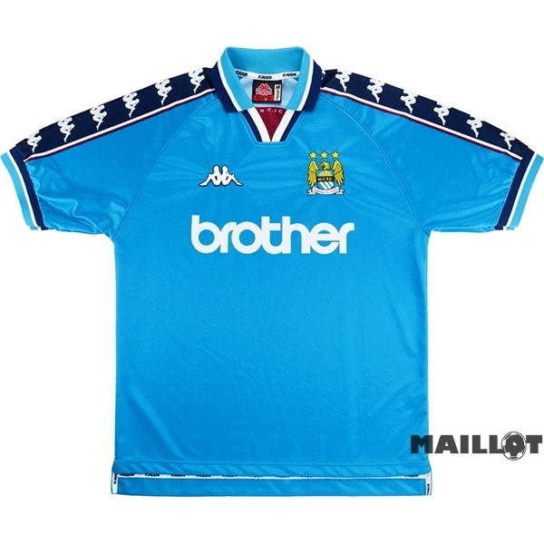 Foot Maillot Pas Cher Domicile Maillot Manchester City Retro 1997 1999 Bleu