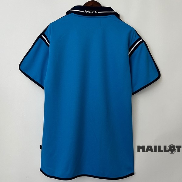 Foot Maillot Pas Cher Domicile Maillot Manchester City Retro 2001 2002 Bleu