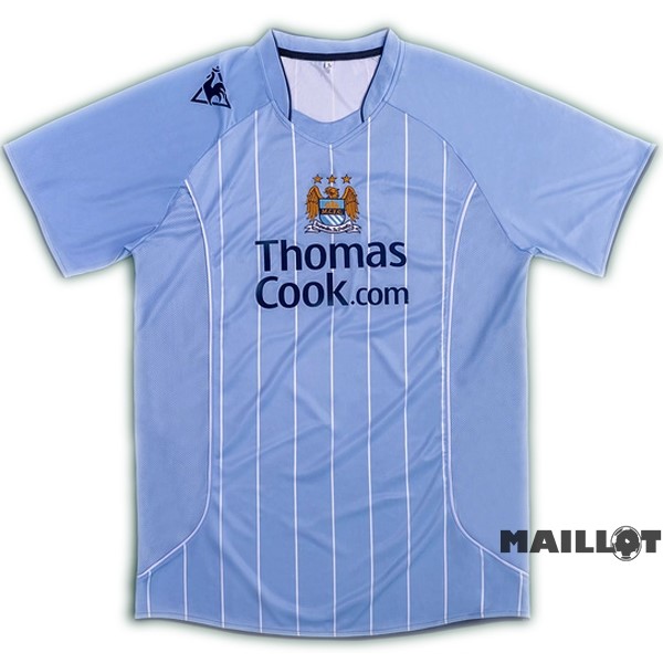 Foot Maillot Pas Cher Domicile Maillot Manchester City Retro 2007 2008 Bleu