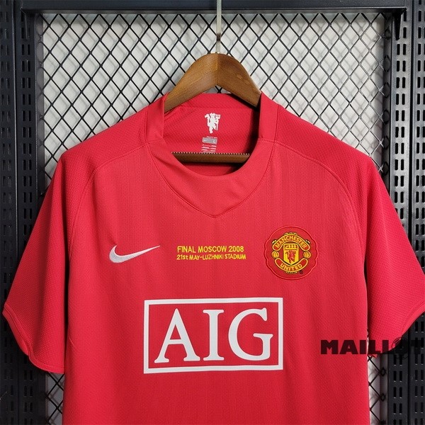 Foot Maillot Pas Cher Domicile Maillot Manchester United Finales Retro 2007 2008 Rouge