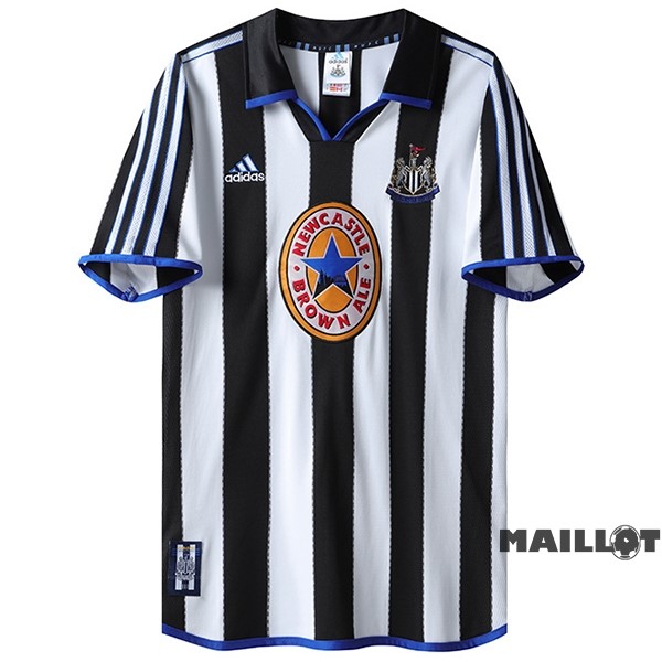 Foot Maillot Pas Cher Domicile Maillot Newcastle United Retro 1999 2000 Noir Blanc
