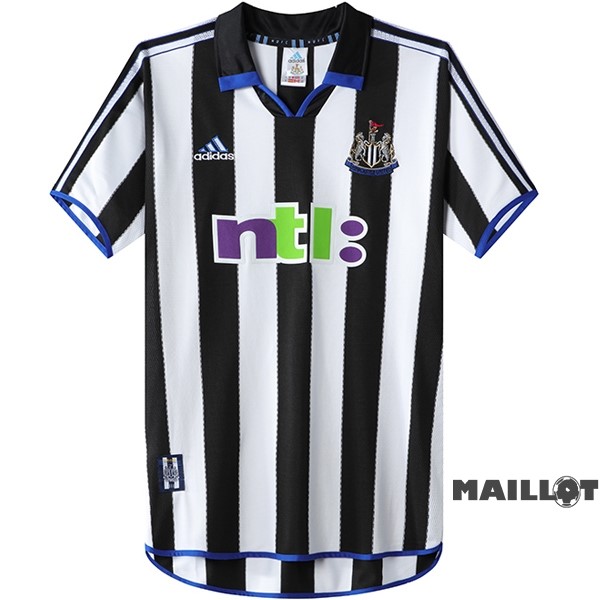Foot Maillot Pas Cher Domicile Maillot Newcastle United Retro 2000 2001 Noir Blanc