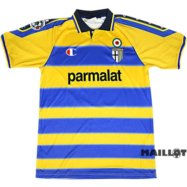 Foot Maillot Pas Cher Domicile Maillot Parma Retro 1999 2000 Bleu Jaune