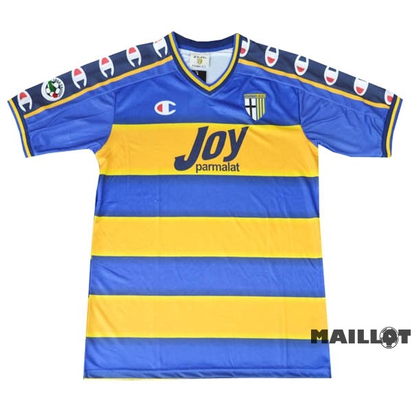 Foot Maillot Pas Cher Domicile Maillot Parma Retro 2001 2002 Bleu Jaune
