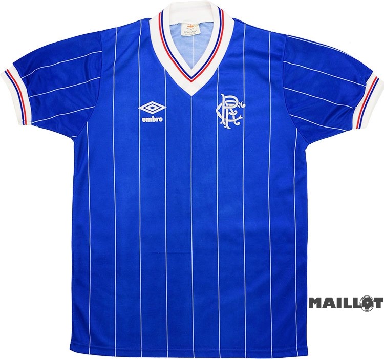 Foot Maillot Pas Cher Domicile Maillot Rangers Retro 1982 1983 Bleu