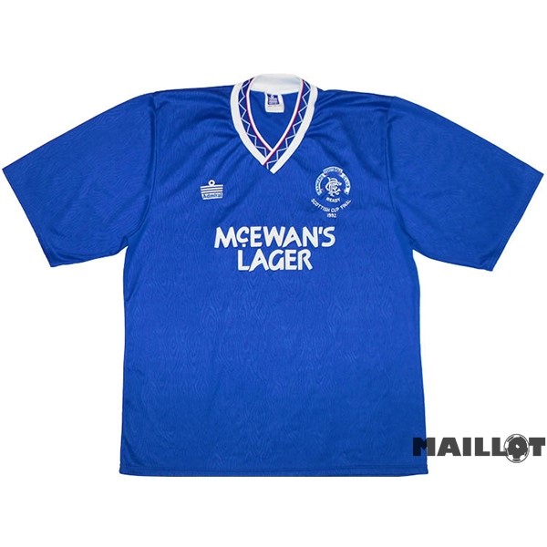 Foot Maillot Pas Cher Domicile Maillot Rangers Retro 1992 Bleu