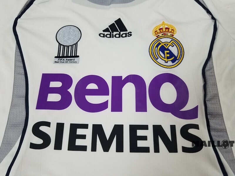 Foot Maillot Pas Cher Domicile Maillot Real Madrid Retro 2006 2007 Blanc
