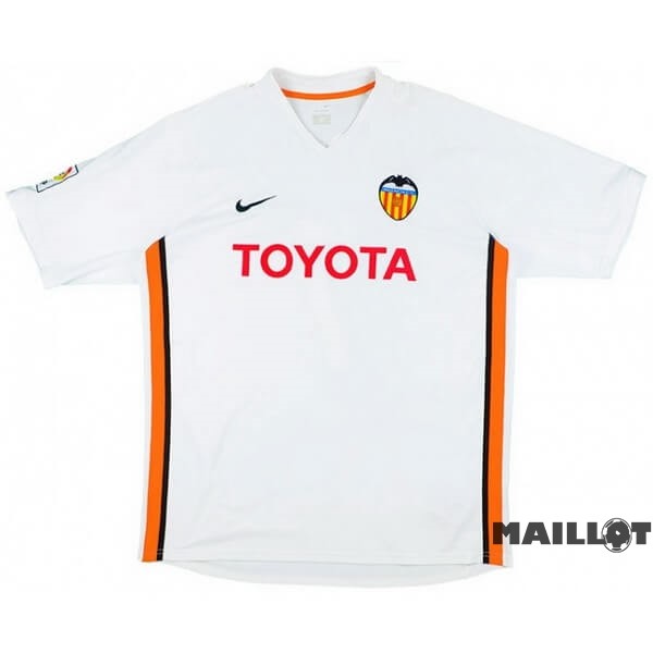 Foot Maillot Pas Cher Domicile Maillot Valencia Retro 2006 2007 Blanc