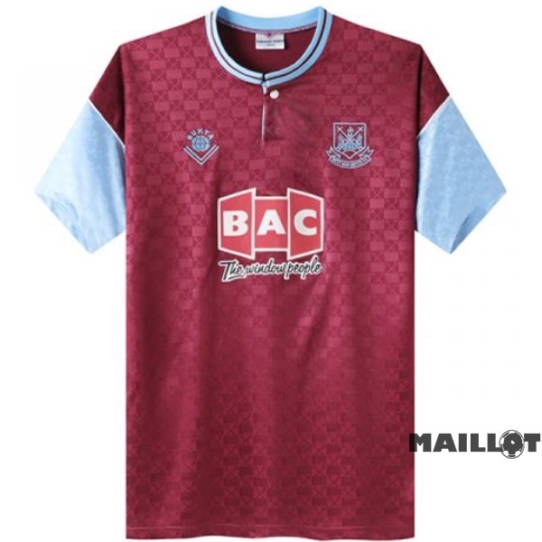 Foot Maillot Pas Cher Domicile Maillot West Ham United Retro 1989 1990 Rouge