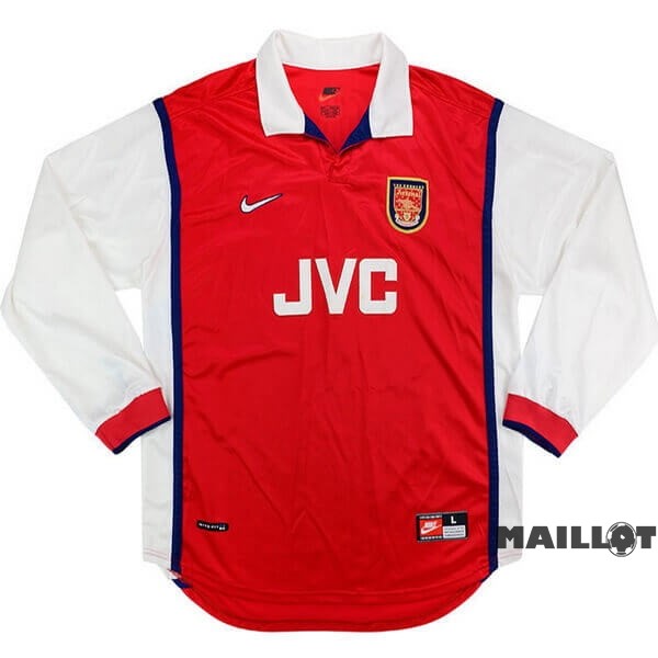 Foot Maillot Pas Cher Domicile Manches Longues Arsenal Retro 1998 1999 Rouge