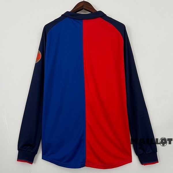 Foot Maillot Pas Cher Domicile Manches Longues Barcelona Retro 1899 1999 Bleu Rouge