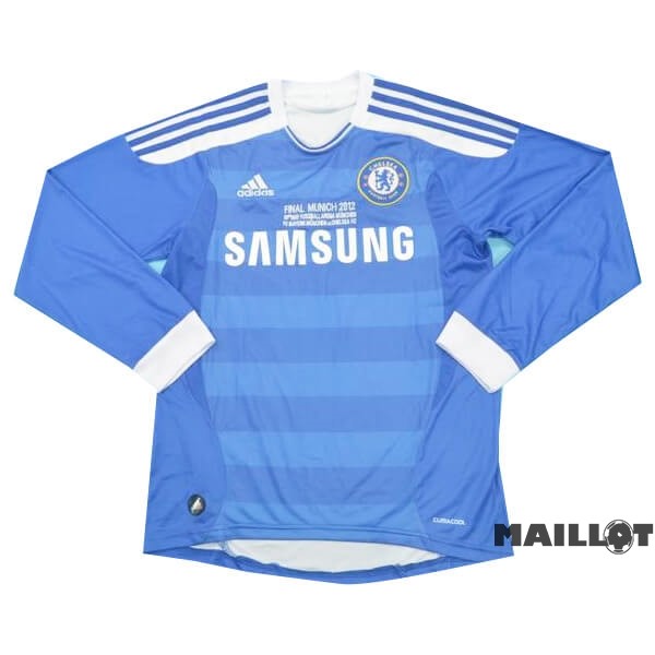 Foot Maillot Pas Cher Domicile Manches Longues Chelsea Retro 2011 2012 Bleu