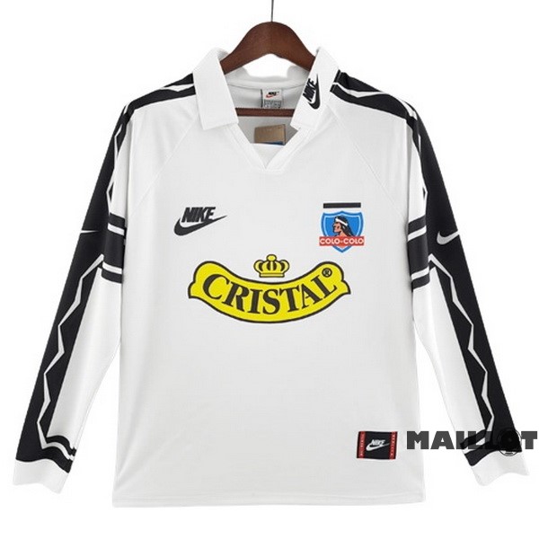 Foot Maillot Pas Cher Domicile Manches Longues Colo Colo Retro 1995 Blanc