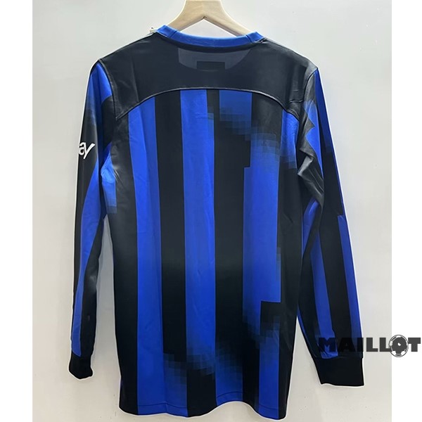 Foot Maillot Pas Cher Domicile Manches Longues Inter Milán 2023 2024 Bleu