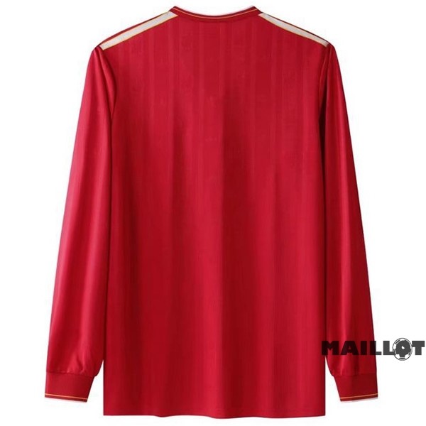 Foot Maillot Pas Cher Domicile Manches Longues Liverpool Retro 1985 1987 Rouge