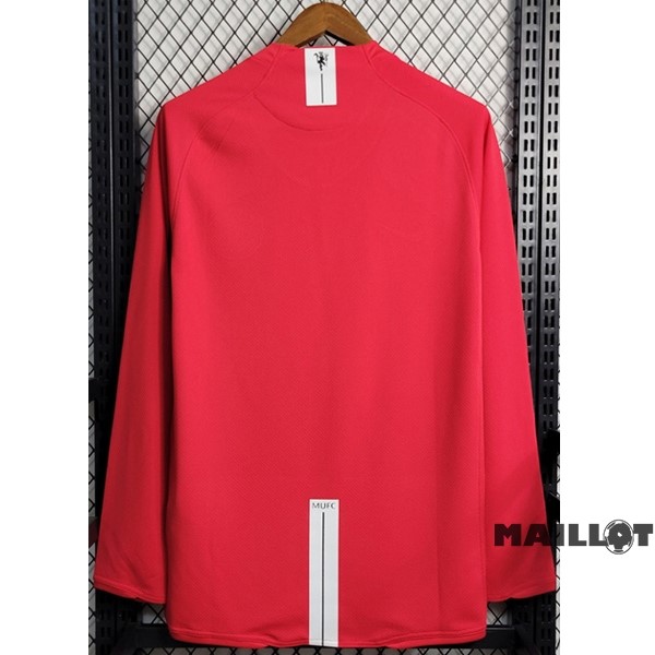 Foot Maillot Pas Cher Domicile Manches Longues Manchester United Finales Retro 2007 2008 Rouge