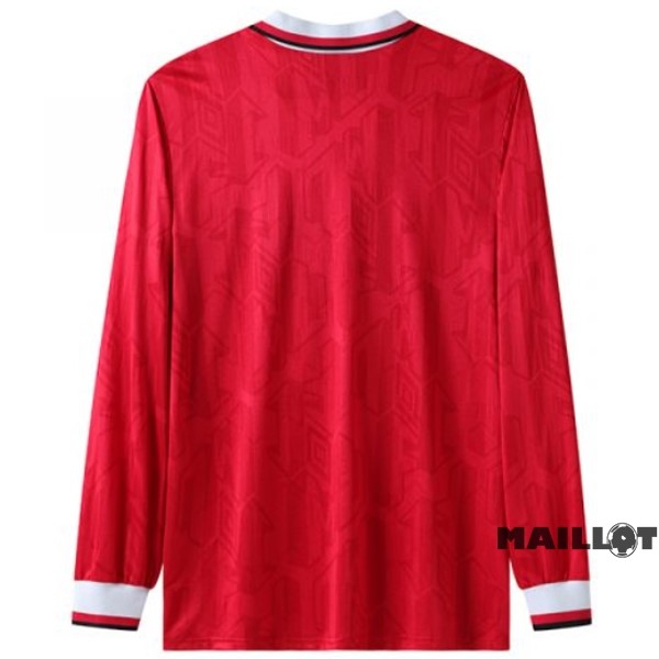 Foot Maillot Pas Cher Domicile Manches Longues Manchester United Retro 1992 1994 Rouge