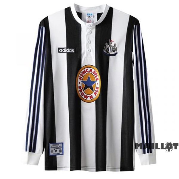 Foot Maillot Pas Cher Domicile Manches Longues Newcastle United Retro 1995 1997 Blanc
