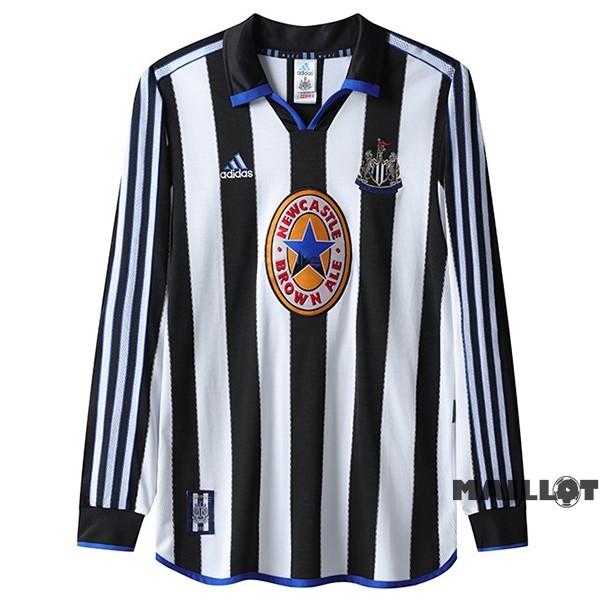 Foot Maillot Pas Cher Domicile Manches Longues Newcastle United Retro 1999 2000 Blanc