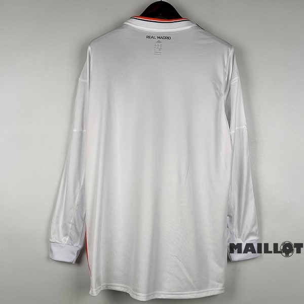 Foot Maillot Pas Cher Domicile Manches Longues Real Madrid Retro 2013 2014 Blanc