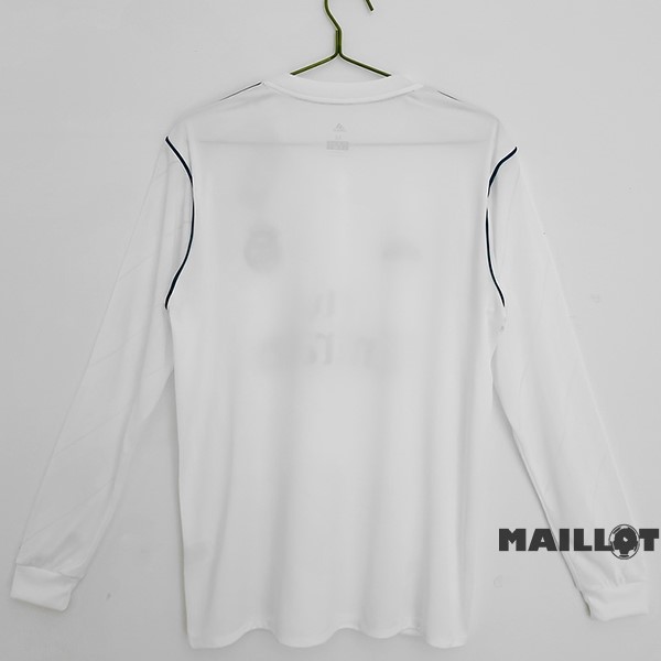 Foot Maillot Pas Cher Domicile Manches Longues Real Madrid Retro 2017 2018 Blanc