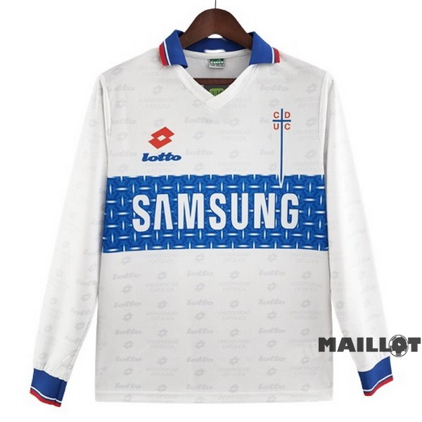 Foot Maillot Pas Cher Domicile Manches Longues Universidad Católica Retro 1996 Blanc