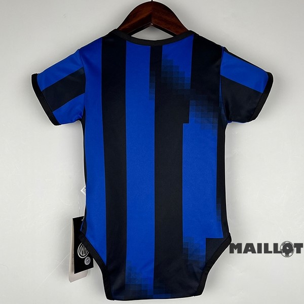 Foot Maillot Pas Cher Domicile Onesies Enfant Inter Milán 2023 2024 Bleu Noir