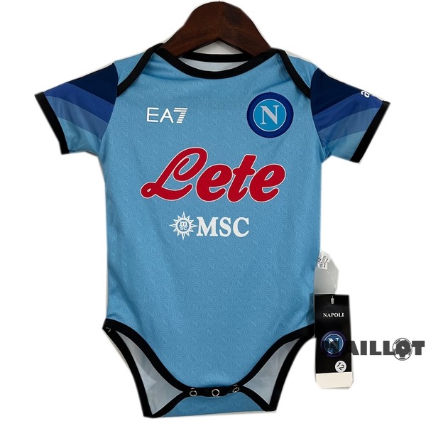Foot Maillot Pas Cher Domicile Onesies Enfant Napoli 2023 2024 Bleu