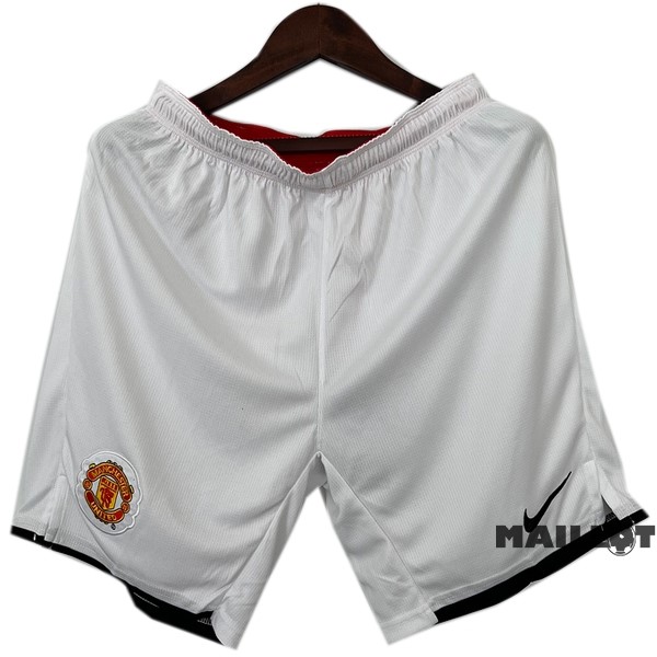 Foot Maillot Pas Cher Domicile Pantalon Manchester United Retro 2007 2008 Blanc