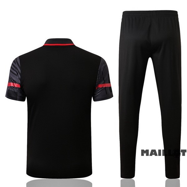 Foot Maillot Pas Cher Ensemble Complet Polo AC Milan 2022 2023 Noir Rouge