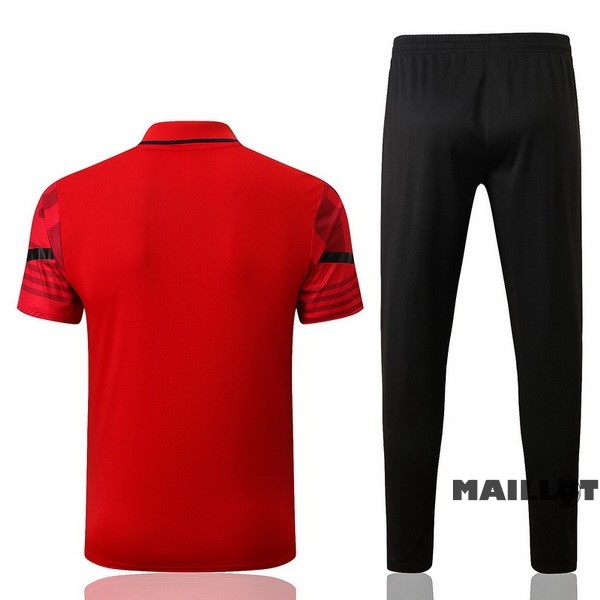 Foot Maillot Pas Cher Ensemble Complet Polo AC Milan 2022 2023 Rouge Noir