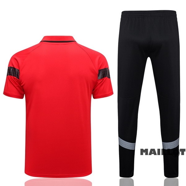 Foot Maillot Pas Cher Ensemble Complet Polo AC Milan 2023 2024 Rouge Noir