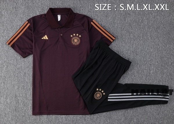 Foot Maillot Pas Cher Ensemble Complet Polo Allemagne 2022 Bordeaux Noir