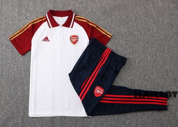 Foot Maillot Pas Cher Ensemble Complet Polo Arsenal 2022 2023 Blanc Rouge Noir