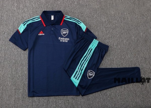 Foot Maillot Pas Cher Ensemble Complet Polo Arsenal 2022 2023 Bleu Marine Vert