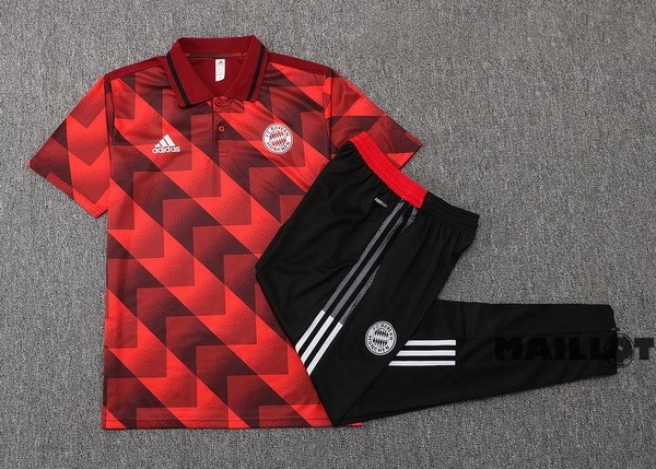 Foot Maillot Pas Cher Ensemble Complet Polo Bayern Múnich 2022 2023 Rouge Noir