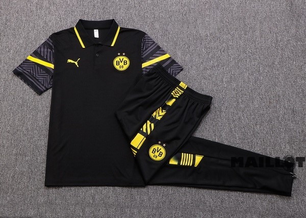 Foot Maillot Pas Cher Ensemble Complet Polo Borussia Dortmund 2022 2023 Noir I Jaune