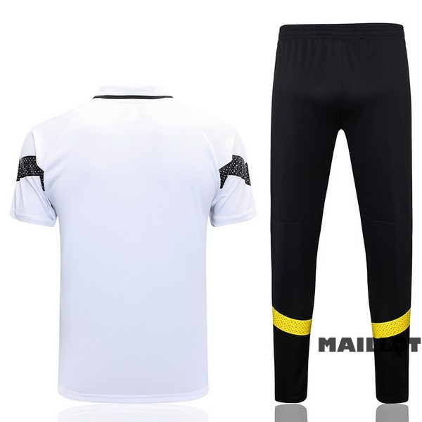 Foot Maillot Pas Cher Ensemble Complet Polo Borussia Dortmund 2023 2024 Blanc Noir