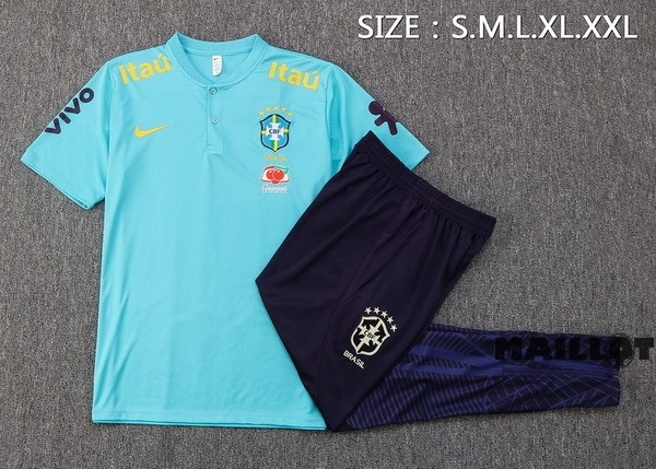 Foot Maillot Pas Cher Ensemble Complet Polo Brésil 2022 Vert I Noir
