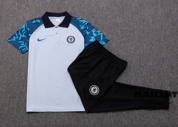 Foot Maillot Pas Cher Ensemble Complet Polo Chelsea 2022 2023 Blanc Noir