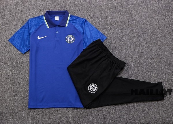 Foot Maillot Pas Cher Ensemble Complet Polo Chelsea 2022 2023 Bleu I Noir
