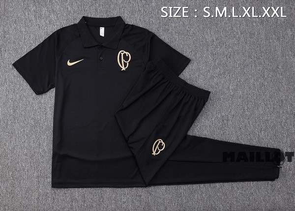 Foot Maillot Pas Cher Ensemble Complet Polo Corinthians Paulista 2023 2024 Noir