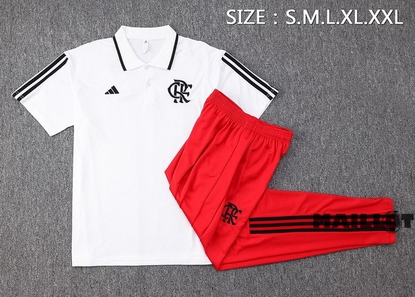 Foot Maillot Pas Cher Ensemble Complet Polo Flamengo 2023 2024 Blanc Rouge