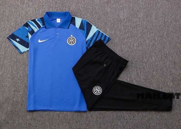 Foot Maillot Pas Cher Ensemble Complet Polo Inter Milán 2022 2023 Bleu Noir